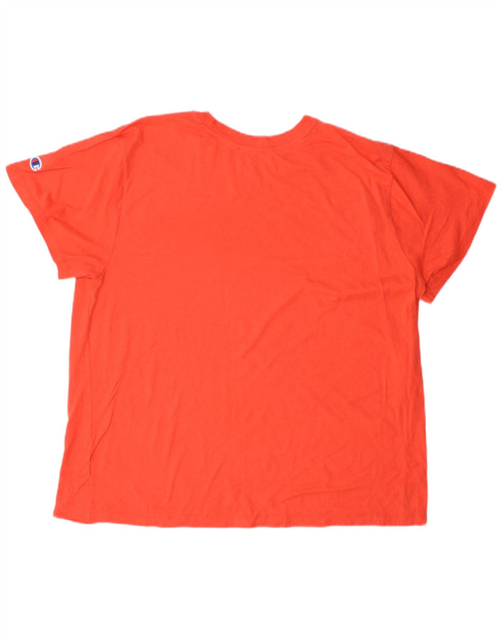 CHAMPION Dame Grafisk T-Shirt Top UK 20 2XL Orange Bomuld