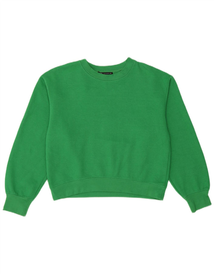 Zara Sweatshirt Jumper UK 14 Medium Grøn Polyester