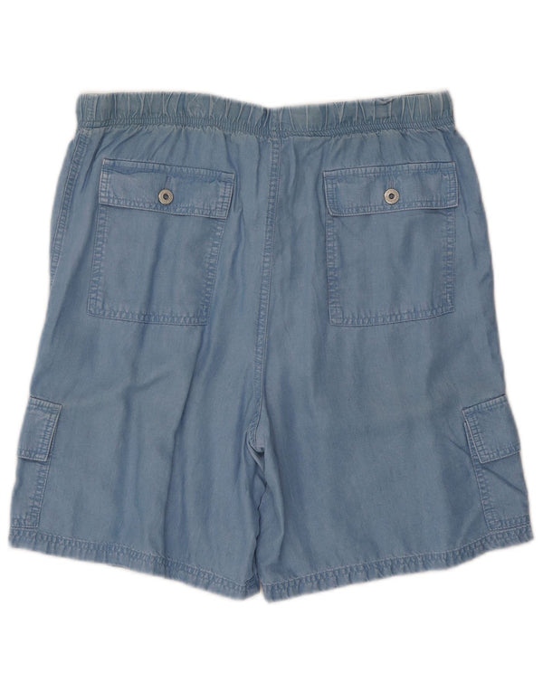 Marks & Spencer Dame højtaljede Cargo Shorts UK 16 Large W34 Blue Lycra