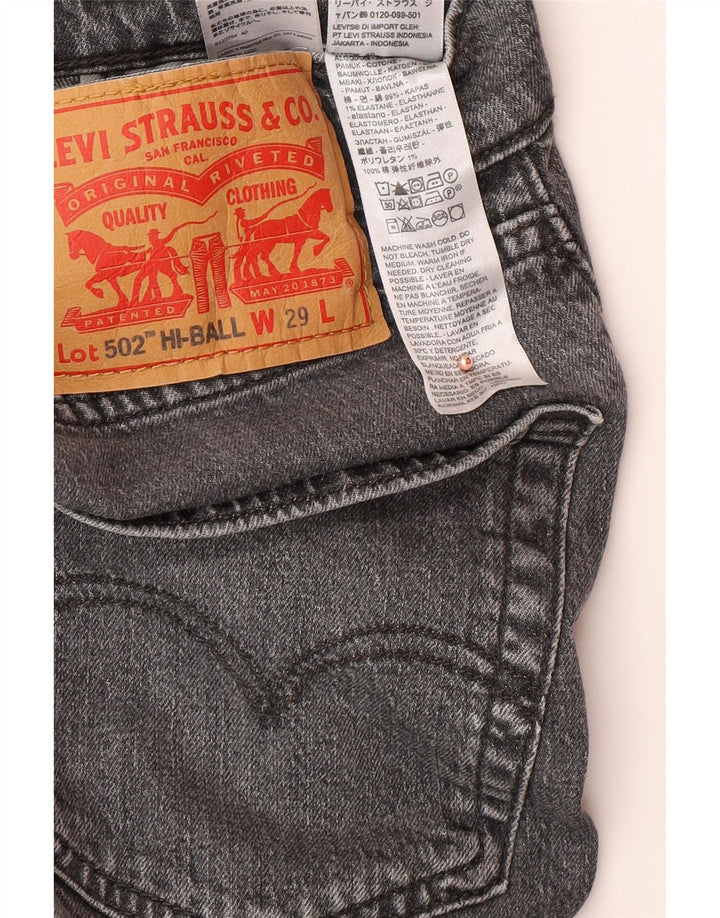 LEVI'S Herre 502 Hi-Ball tilspidsede jeans W29 L30 Grå bomuld