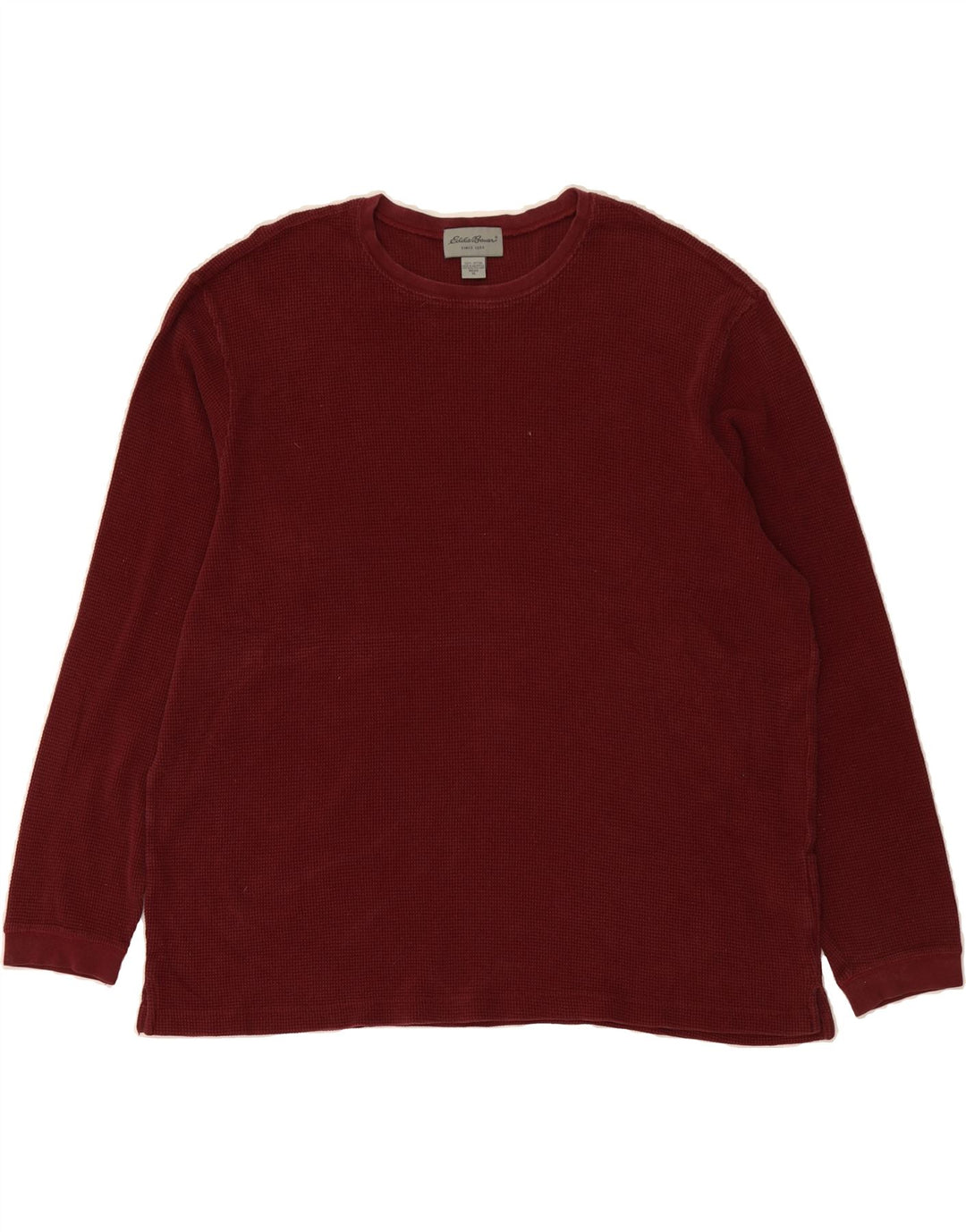 EDDIE BAUER Mens Top Long Sleeve XL Burgundy Cotton Vintage Eddie Bauer and Second-Hand Eddie Bauer from Messina Hembry 
