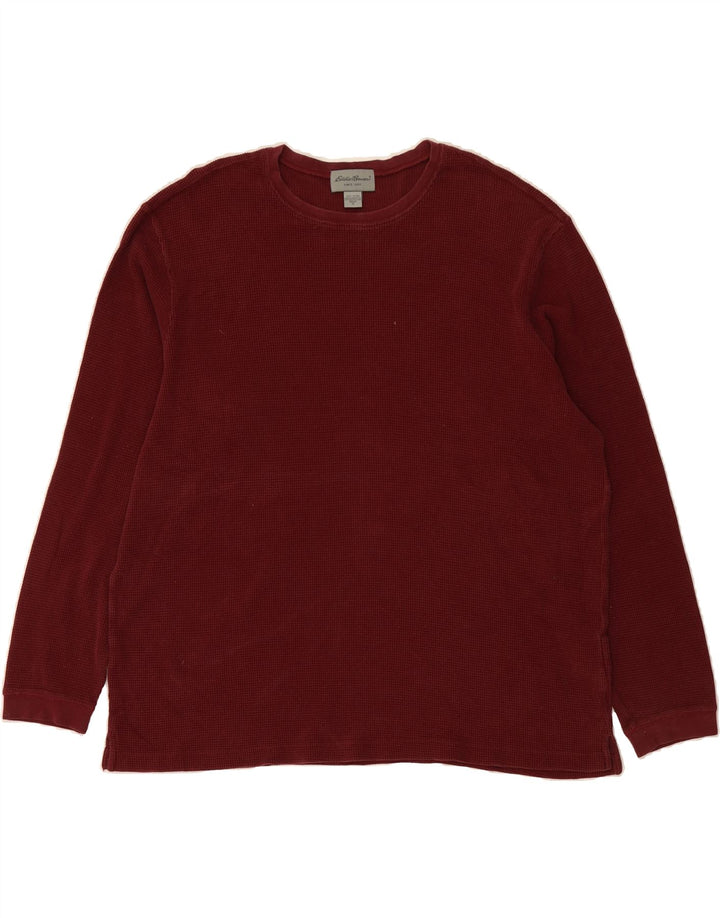EDDIE BAUER Mens Top Long Sleeve XL Burgundy Cotton Vintage Eddie Bauer and Second-Hand Eddie Bauer from Messina Hembry 