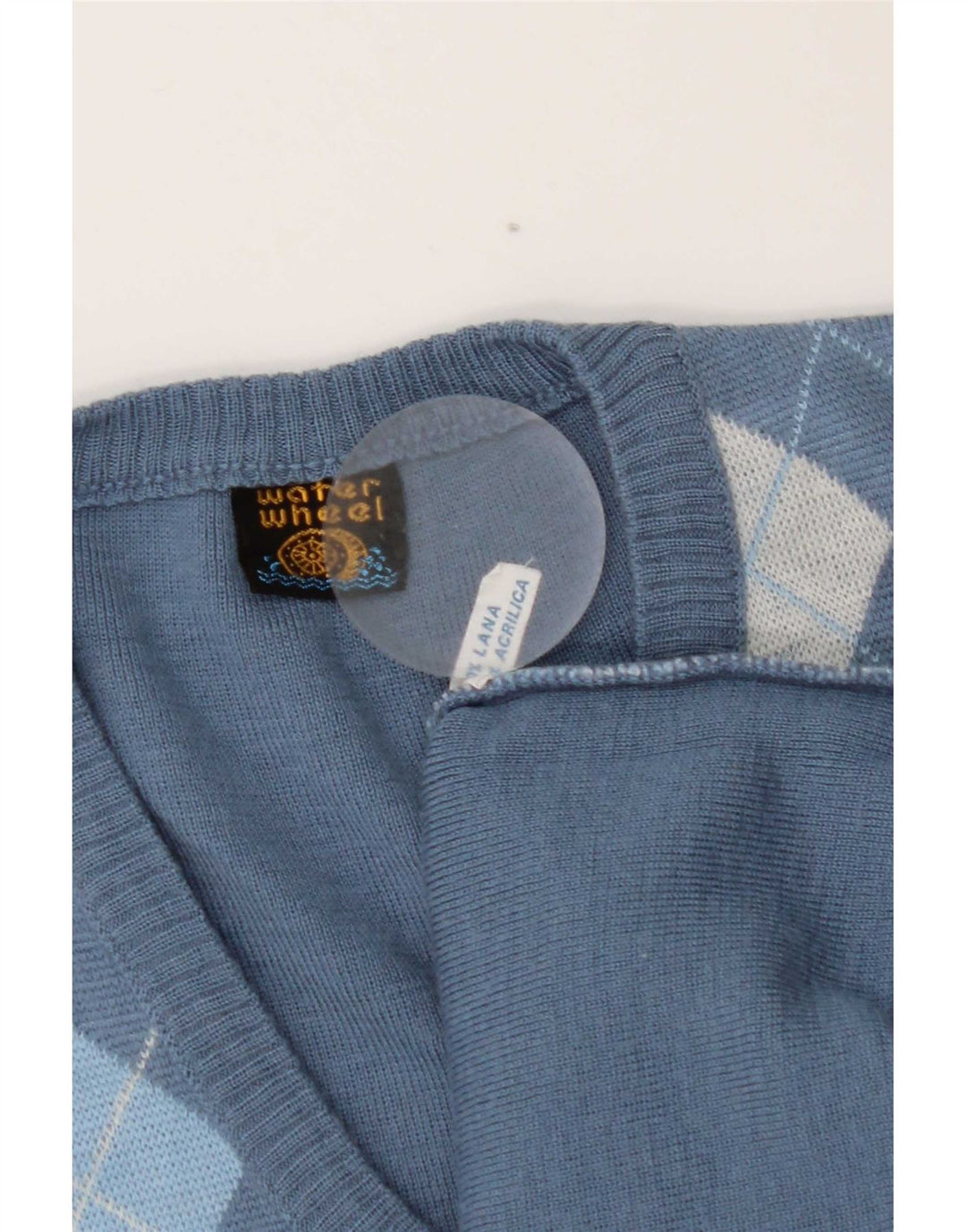 Vintage Herrevest Tank Top Medium Blue Argyle/Diamond Wool