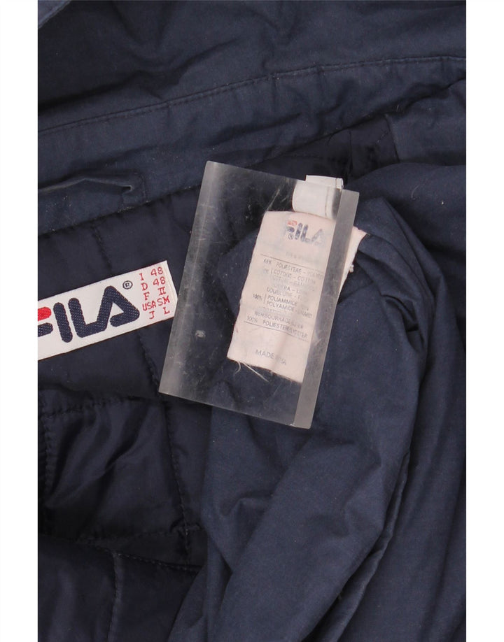 FILA Overfrakke med hætte til mænd IT 48 Mellem marineblå polyester