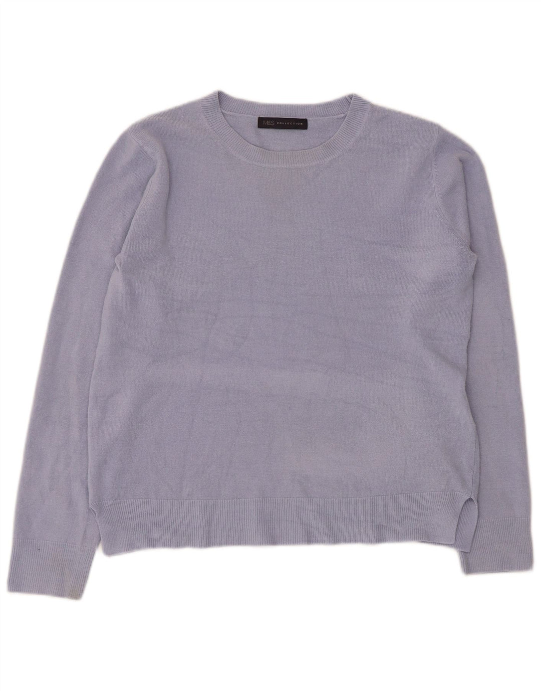Marks & Spencer Dame Boat Neck Jumper Sweater UK 12 Medium Blue Acryl