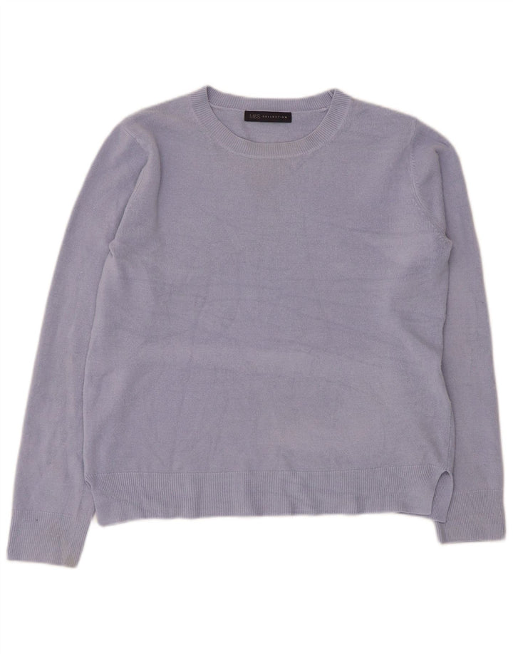 Marks & Spencer Dame Boat Neck Jumper Sweater UK 12 Medium Blue Acryl