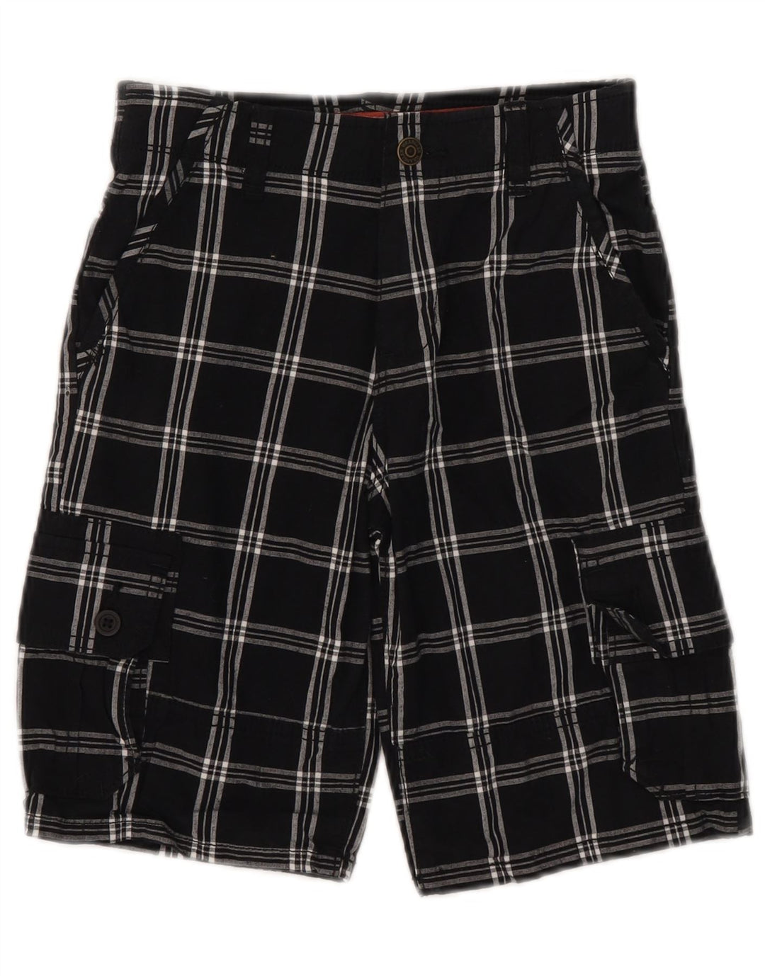 Wrangler Boys Cargo Shorts 9-10 år W25 sort ternet bomuld