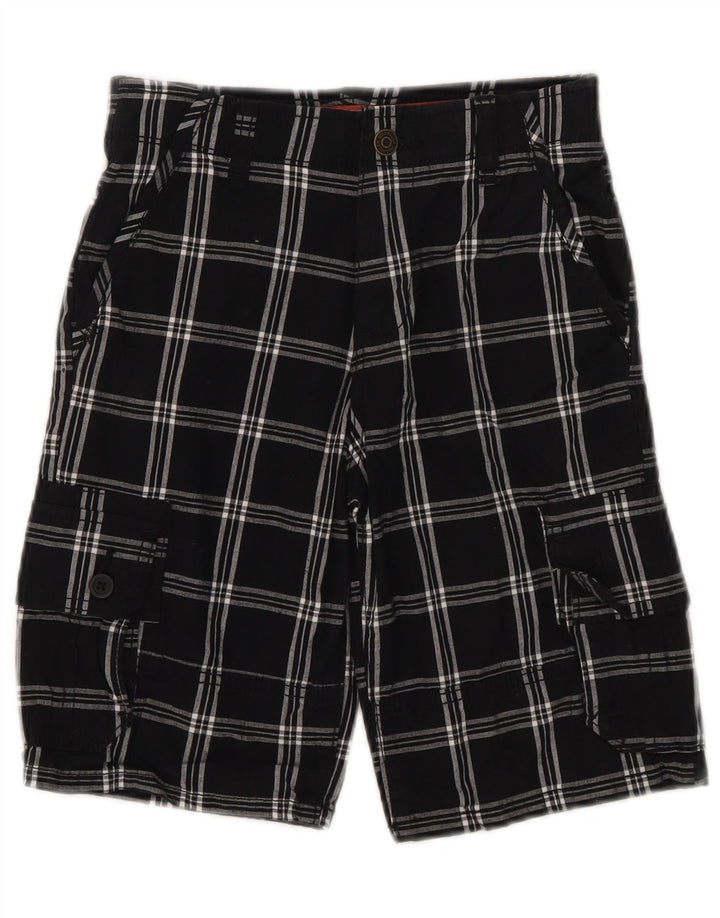 Wrangler Boys Cargo Shorts 9-10 år W25 sort ternet bomuld