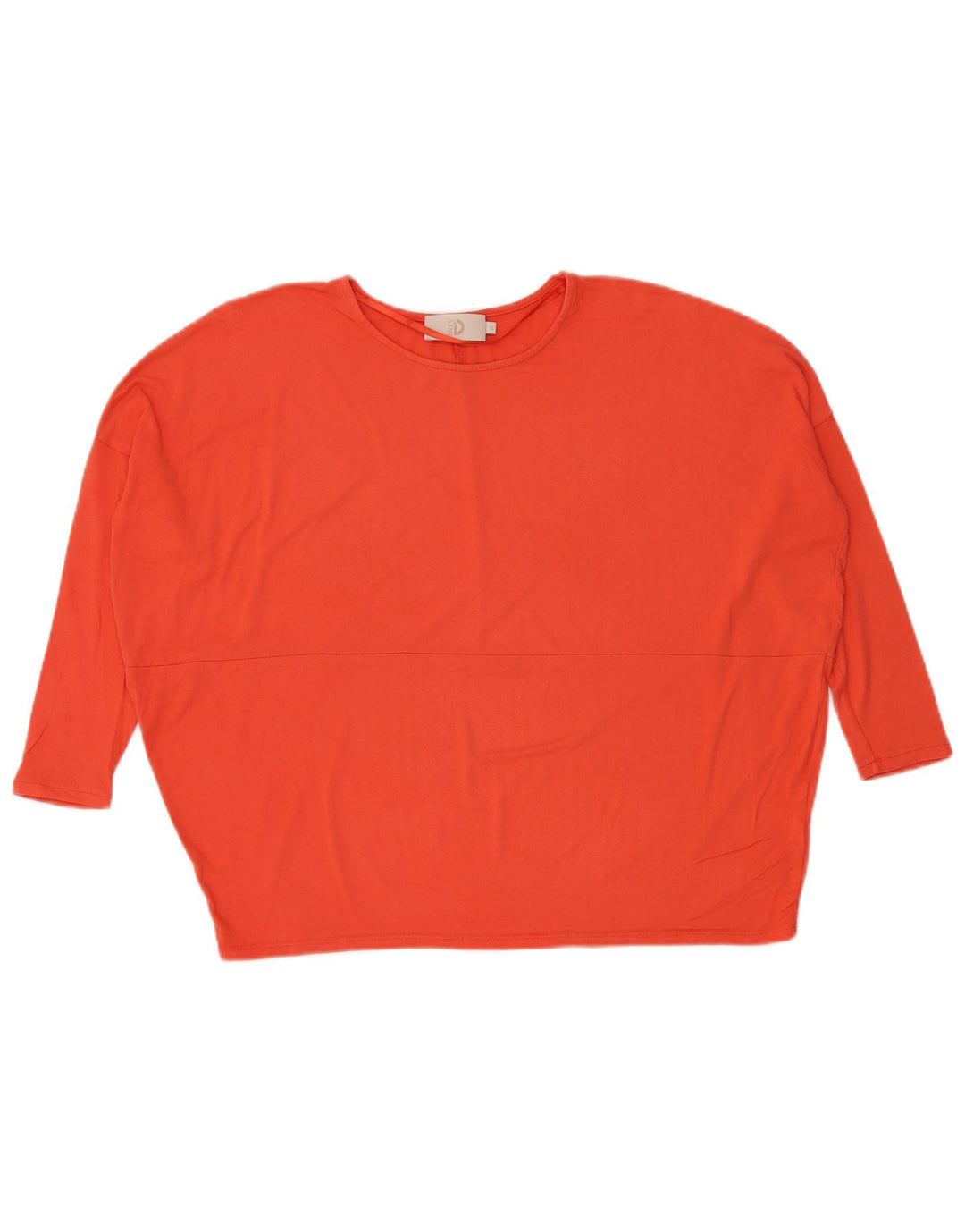 Dacks oversize top til kvinder 3/4 ærmer UK 10 Small Orange Viscose