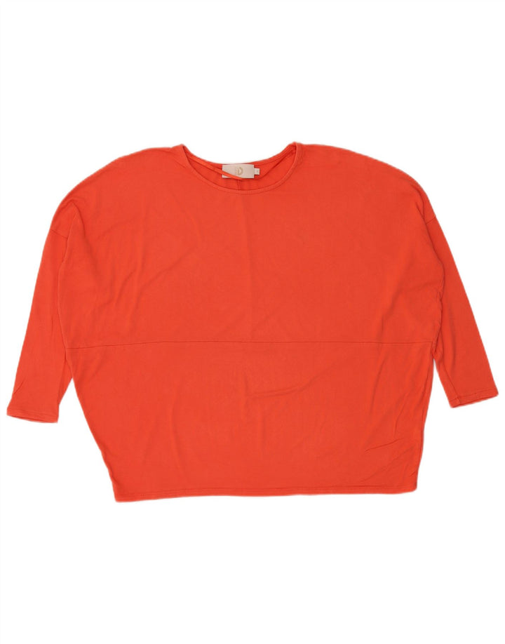 Dacks oversize top til kvinder 3/4 ærmer UK 10 Small Orange Viscose