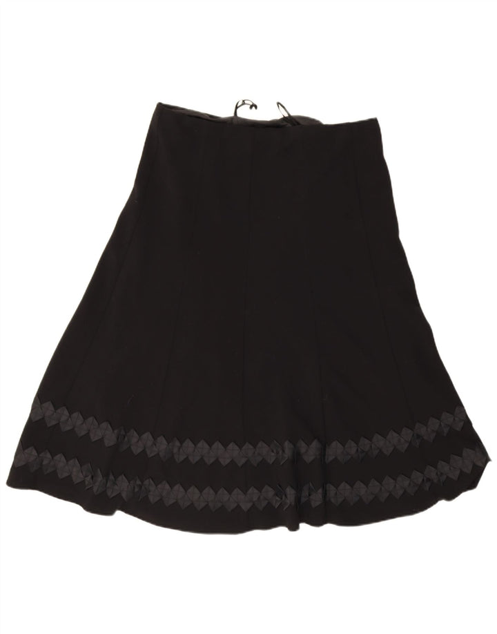 MARKS & SPENCER A-line nederdel til kvinder UK 16 Large W38 Black Geometric