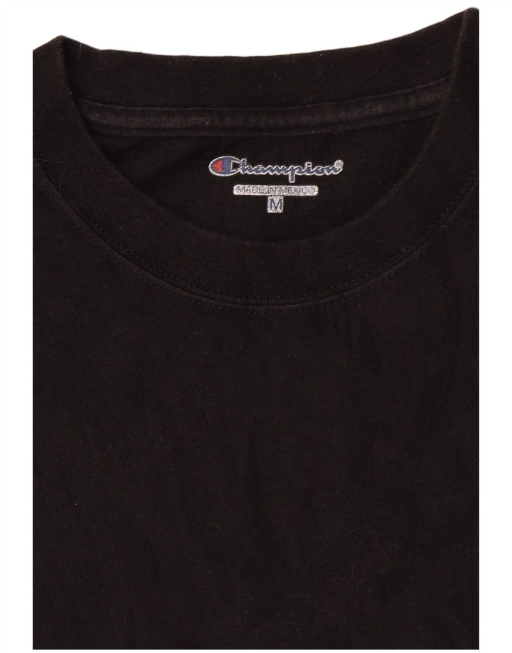 Champion Herre T-Shirt Top Medium Sort Bomuld