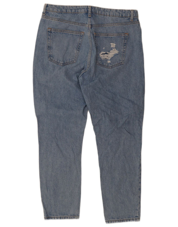 Topshop Herre Mom Distressed Tapered Jeans W34 L30 Blå Bomuld