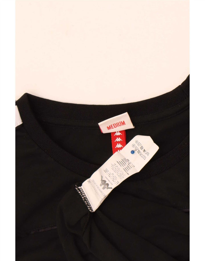 Kappa Herre grafisk T-shirt Top Medium Sort Colourblock Bomuld