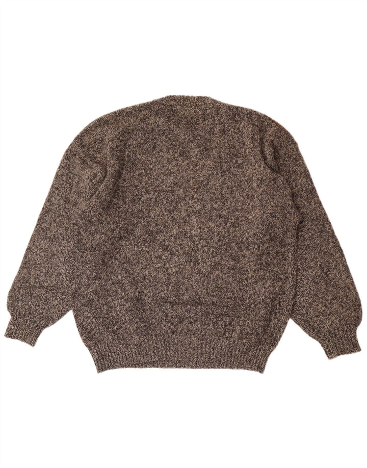Donny & Max Herre Crew Neck trøje Sweater Large Grey Argyle/Diamond Wool