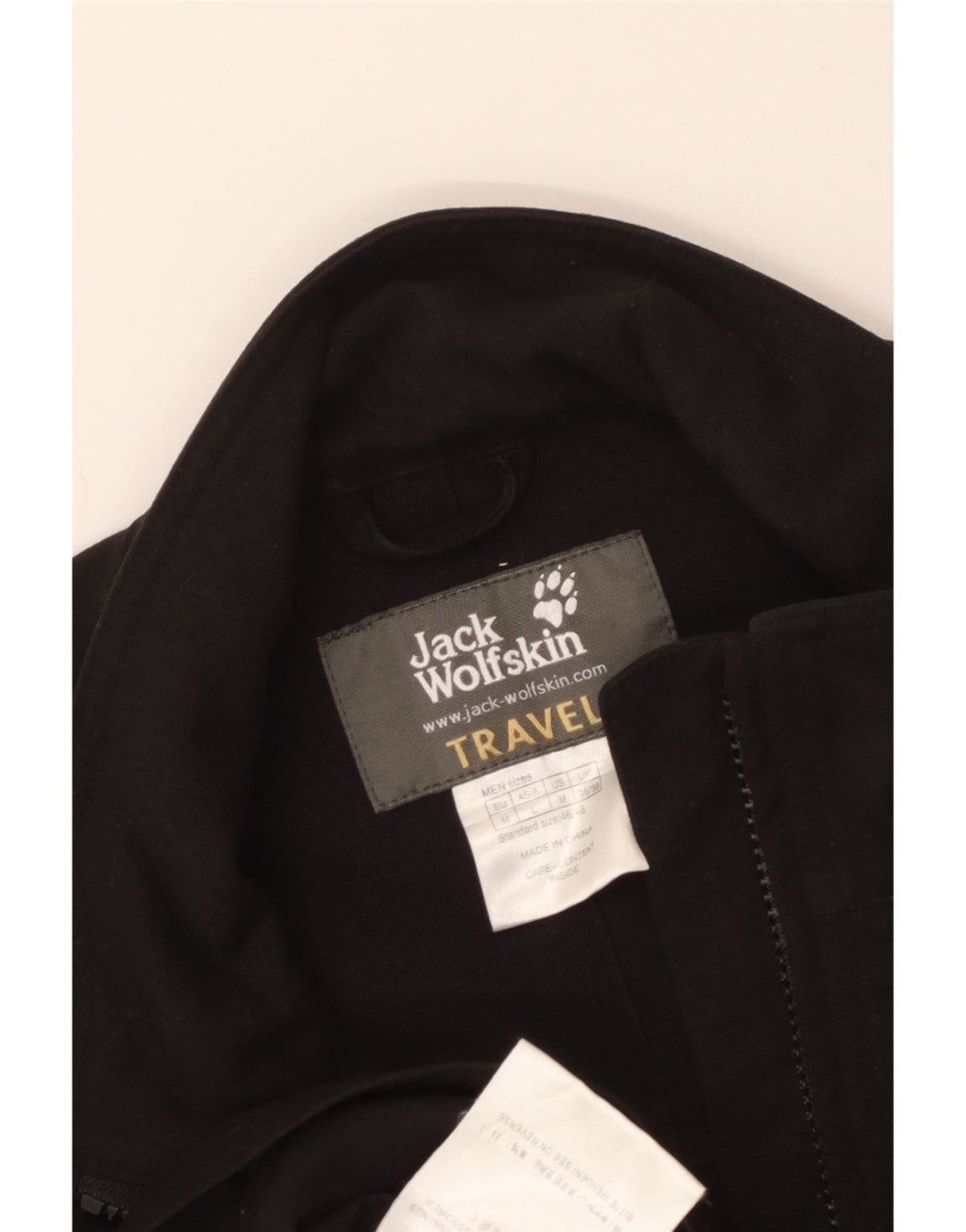 JACK WOLFSKIN Regnjakke til mænd UK 36/38 Medium Sort Polyamid