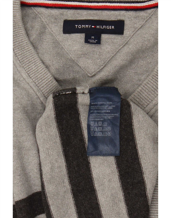 Tommy Hilfiger Herre V-hals sweater Medium Grå Stribet Bomuld
