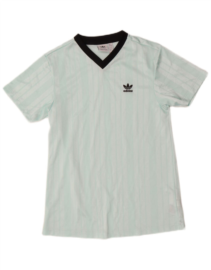 ADIDAS T-shirt top til kvinder DK 8 Lille turkis stribet polyester