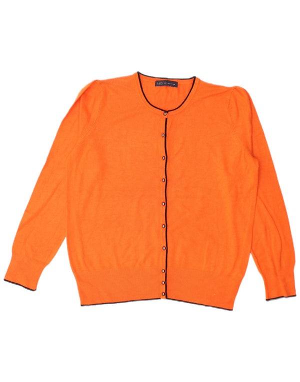 Marks & Spencer Dame Cardigan Sweater UK 14 Large Orange Viscose