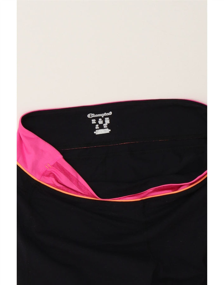 CHAMPION Womens Capri Leggings UK 20 2XL  Black Polyester Vintage Champion and Second-Hand Champion from Messina Hembry 