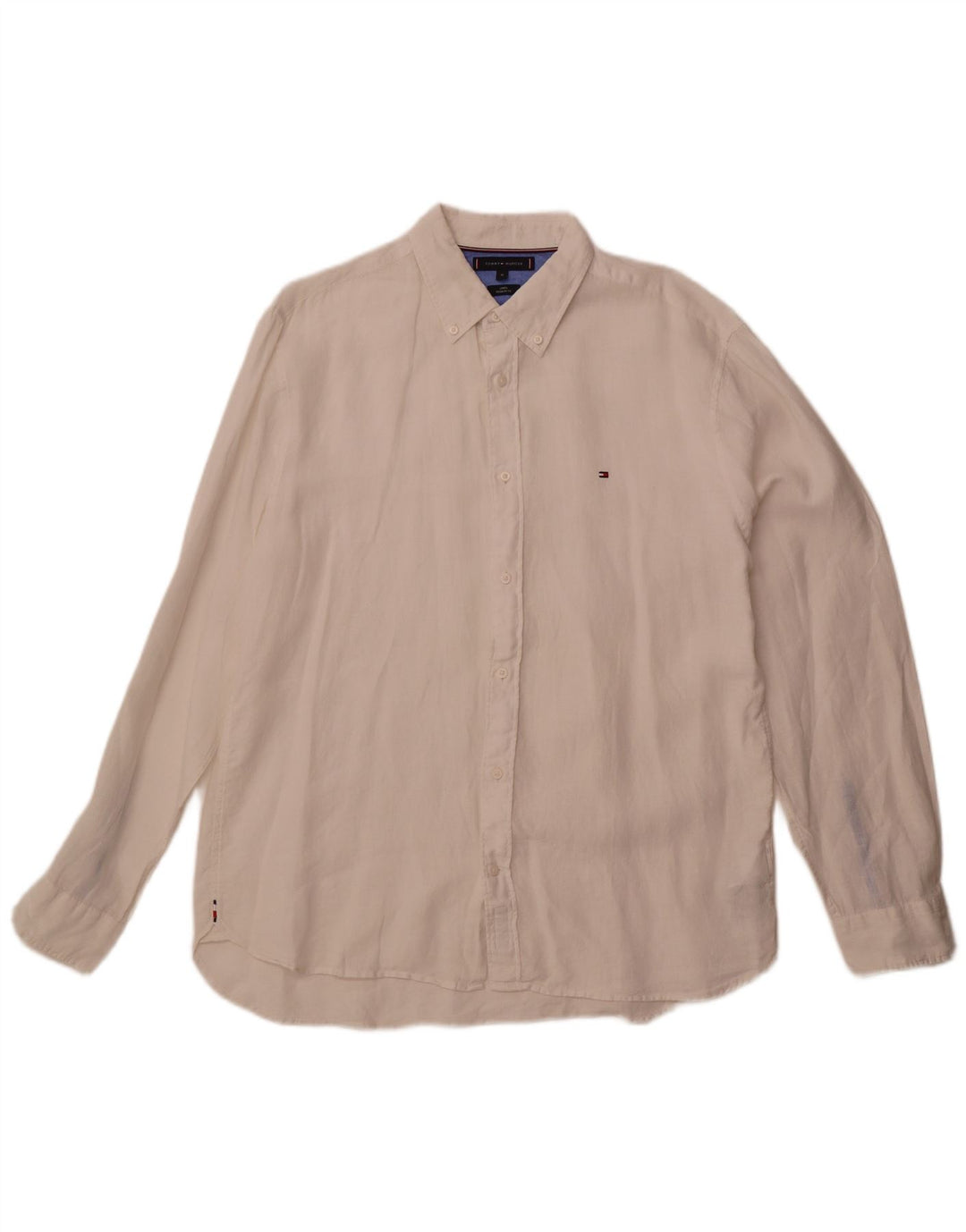 Tommy Hilfiger Herre Regular Fit skjorte XL Hvid hør