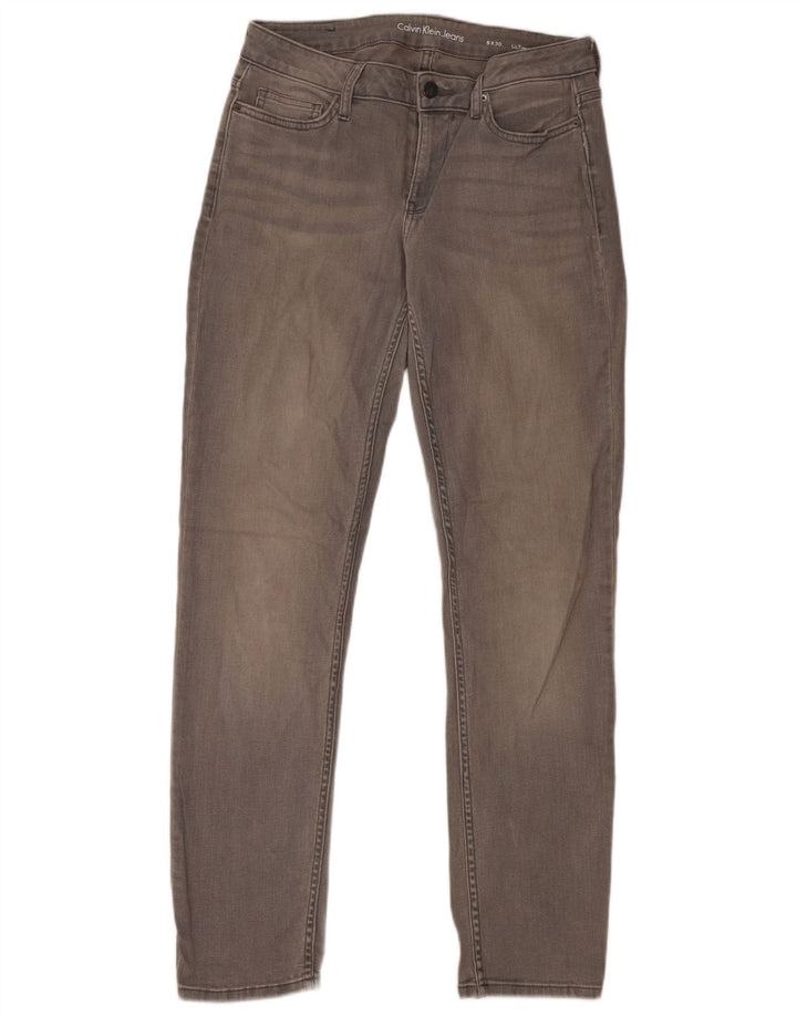 CALVIN KLEIN Dame Skinny Jeans US 8 Medium W30 L30 Grå Bomuld