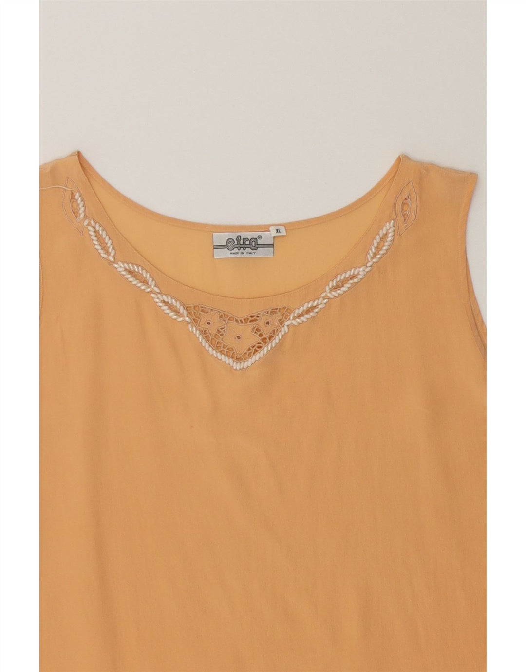 VINTAGE Womens Sleeveless Blouse Top UK 18 XL Orange Vintage Vintage and Second-Hand Vintage from Messina Hembry 