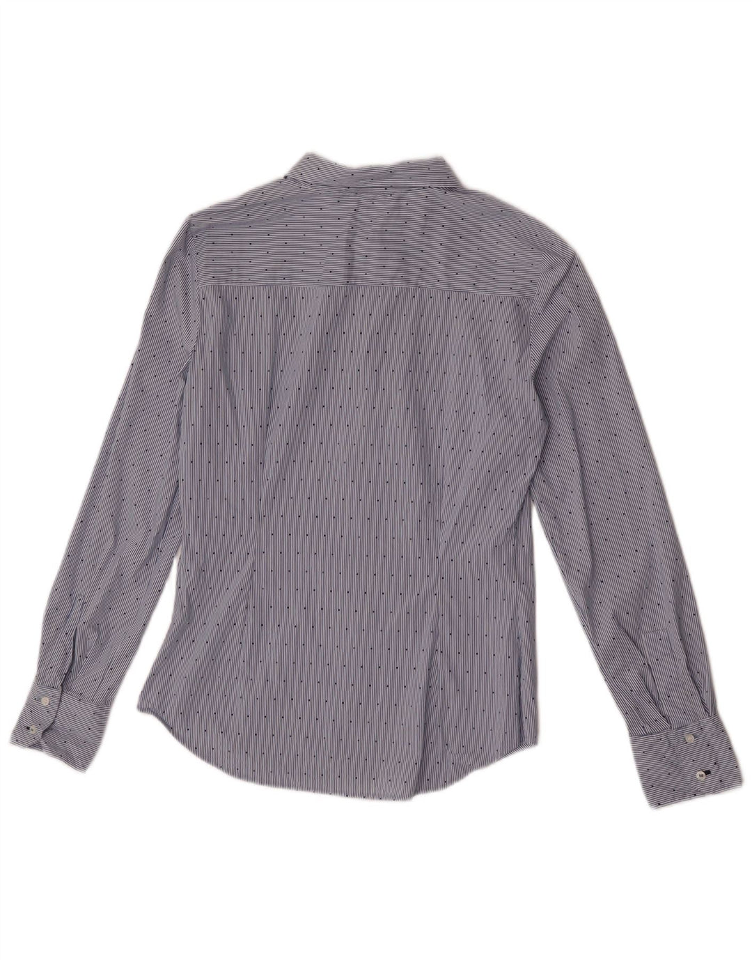 Zara Dameskjorte UK 12 Medium Blue Pinstripe