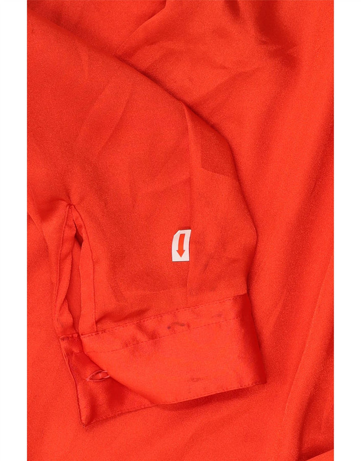 BIANCHI Dame Flæse Front Shirt Bluse UK 18 XL Rød Polyester
