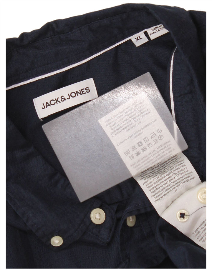 Jack & Jones herreskjorte XL marineblå bomuld
