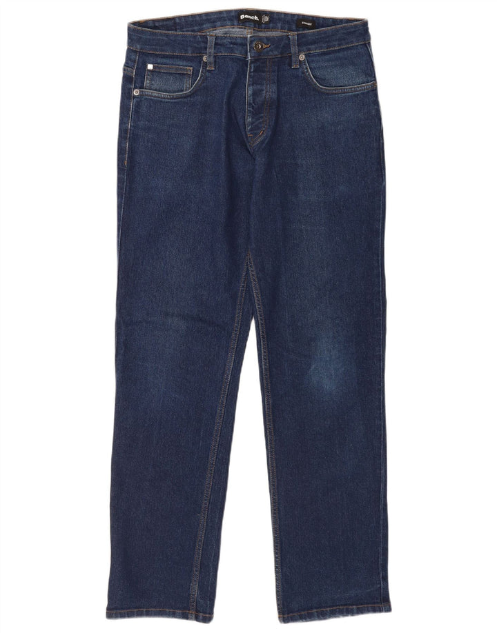 Bench Mens Straight Jeans W32 L32 Blue Cotton