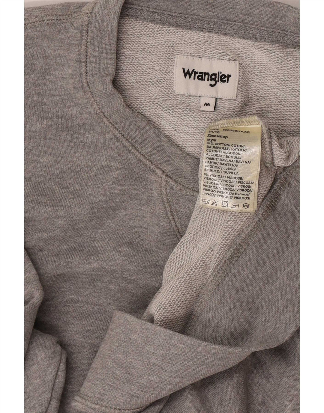 Wrangler Sweatshirt-trøje til mænd Medium Grey Flecked Bomuld