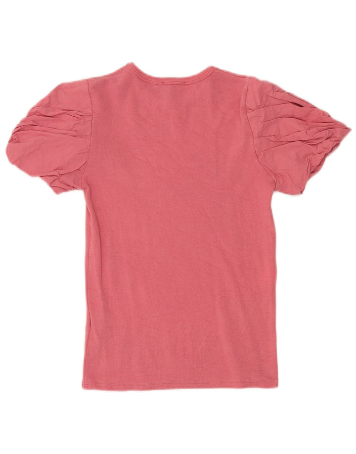 Zara Damebluse Top UK 12 Medium Pink Bomuld