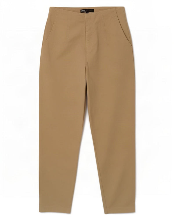 Zara Womens High Waist Cropped Trousers Medium W28 L24 Beige Bomuld
