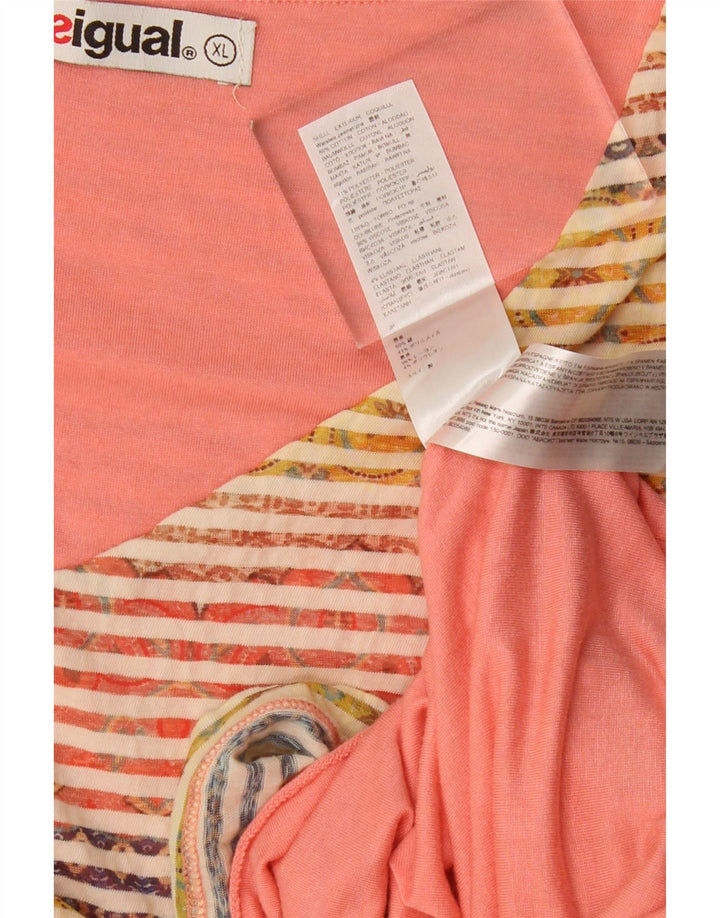 DESIGUAL Kvinders Skedekjole UK 18 XL Flerfarvet Stribet Bomuld