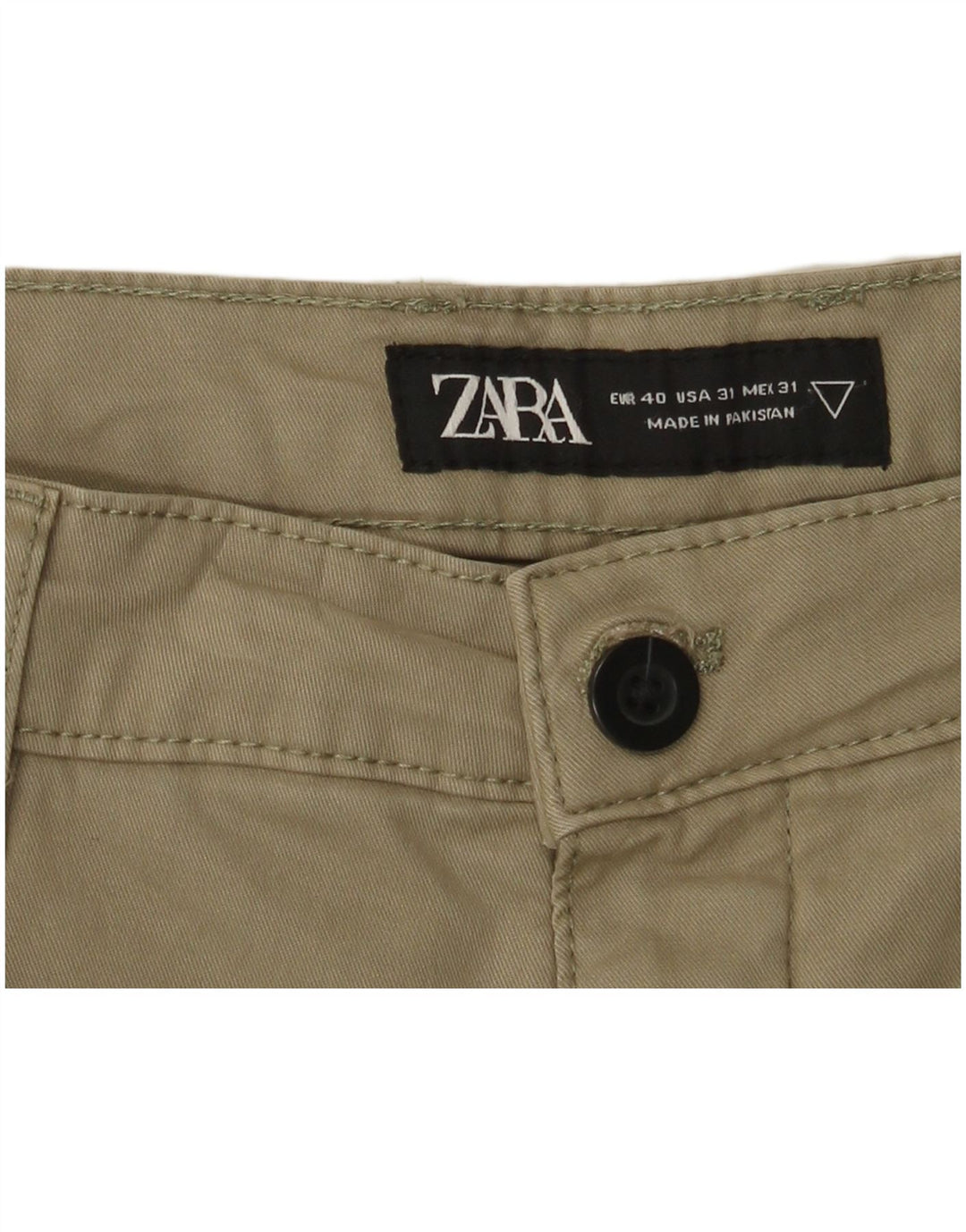 Zara Herre Lige Chinobukser EU 40 Medium W31 L30 Khaki