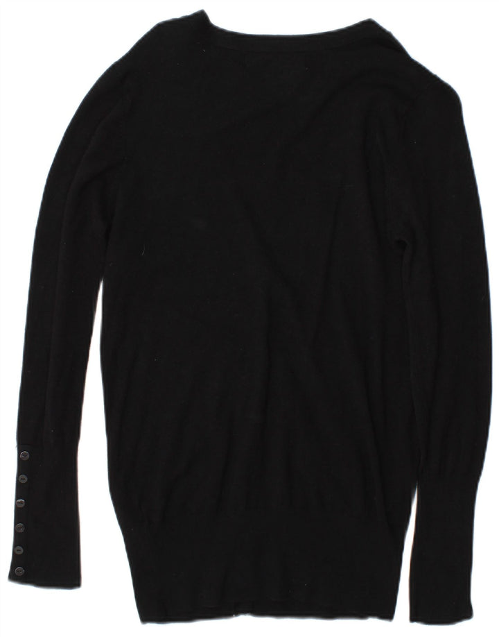 Zara Dame Cardigan Sweater UK 14 Medium Black Rayon