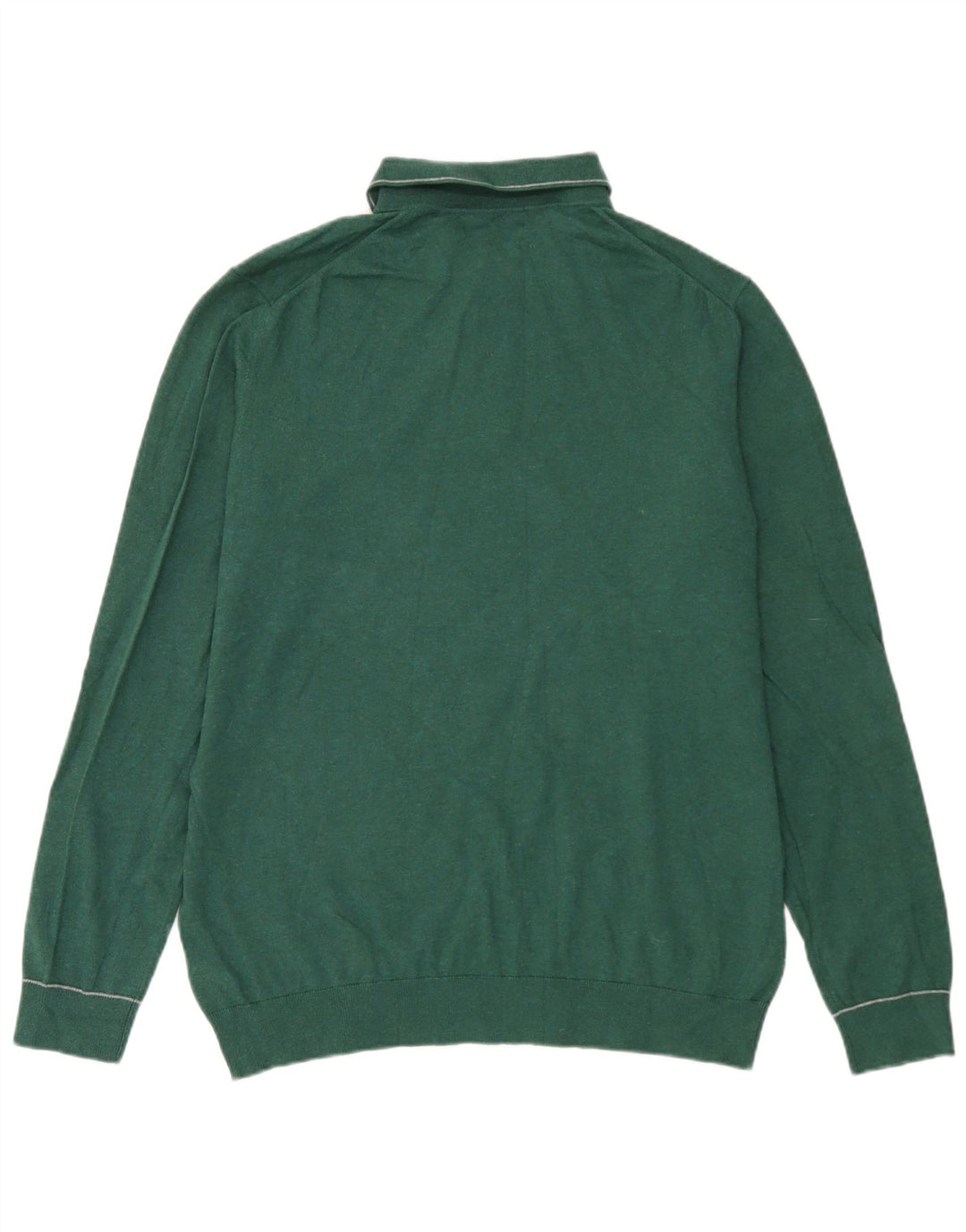 Marks & Spencer Herre Polo Neck Jumper Sweater Stor Grøn Bomuld