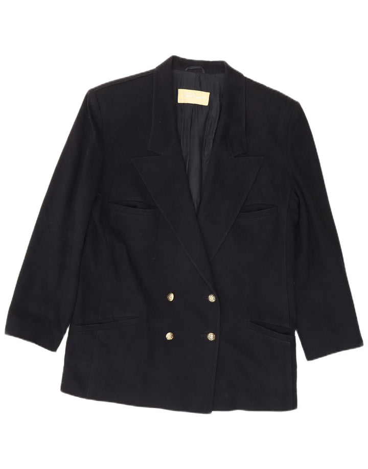 Les Copains Dame Dobbeltradet Blazer Jacket UK 14 Medium Navy Blue