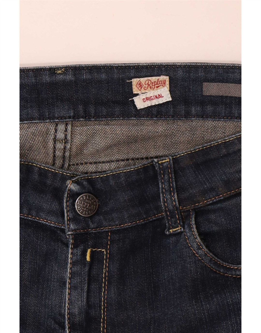 Replay Dame Straight Jeans W35 L30 Blå