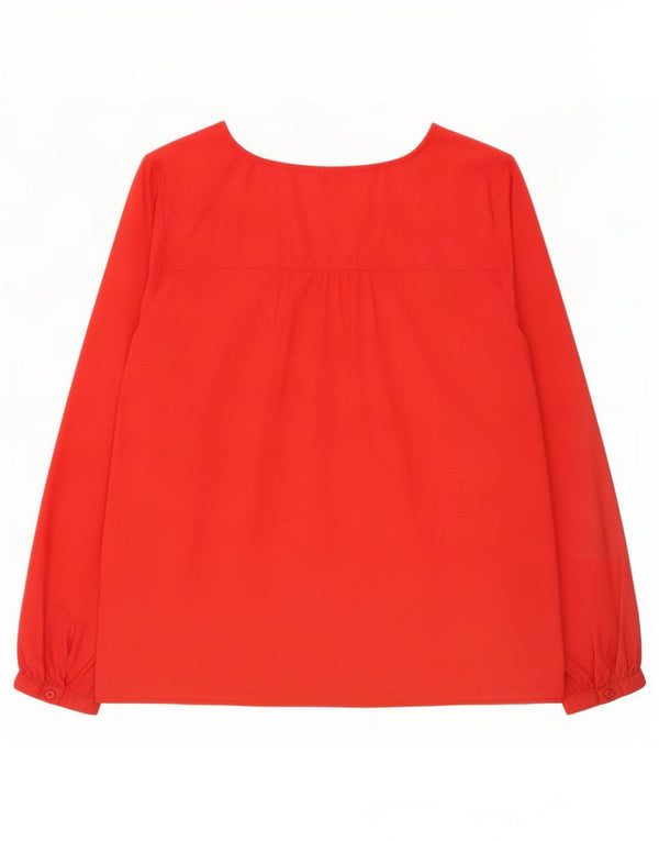 Tommy Hilfiger Dame Langærmet Relaxed Fit Bluse Top UK 16 Large Red