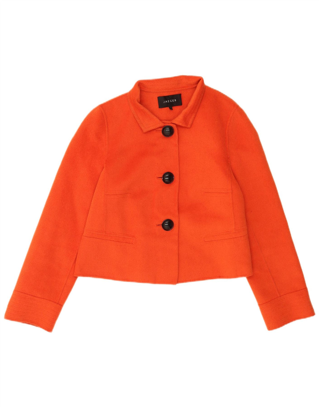 Jaeger Womens 3-knaps Bolero-jakke UK 12 Medium Orange Angora