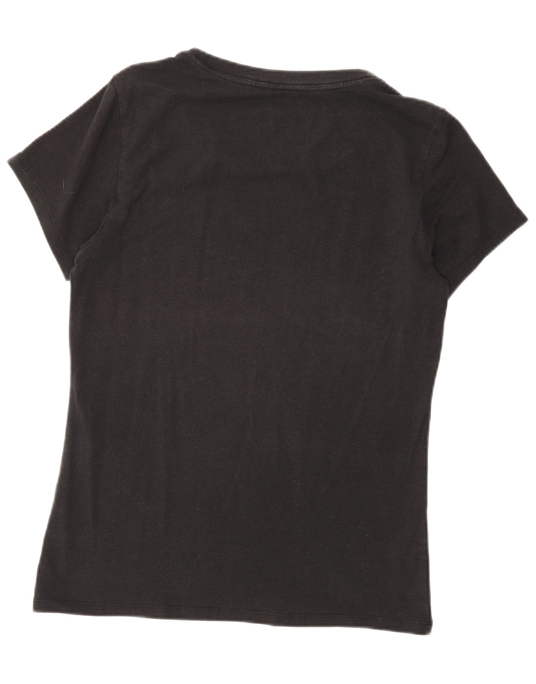 Calvin Klein Dame T-Shirt Top UK 12 Medium Sort Bomuld