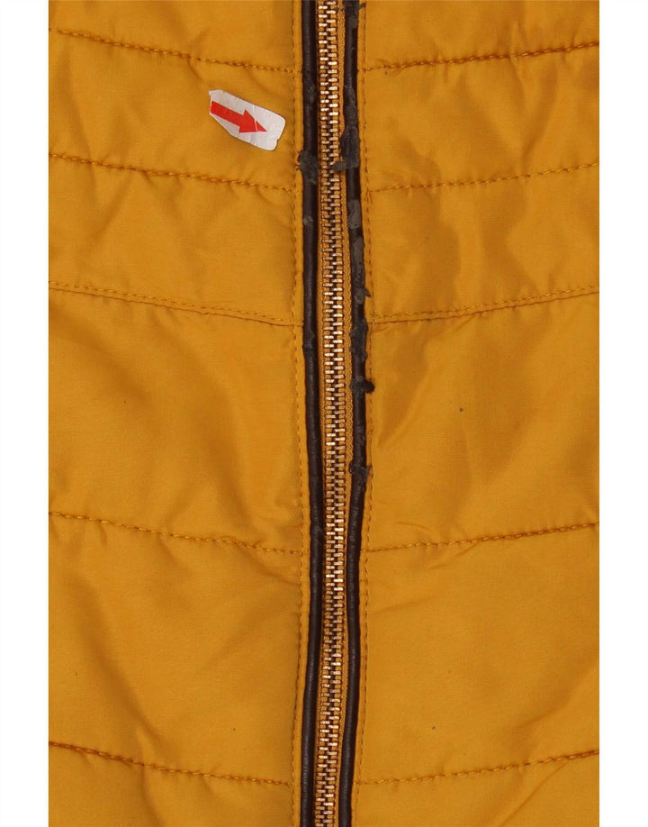 Zara Womens Crop hættepolstret jakke UK 10 Lille gul polyester