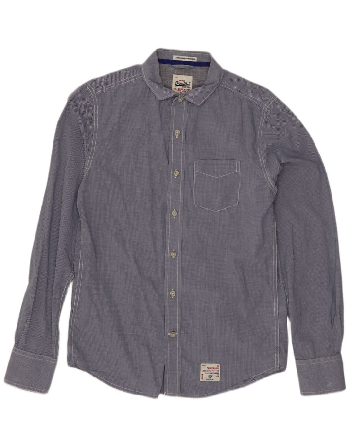 SUPERDRY Herreskjorte Medium Marineblå Gingham Bomuld