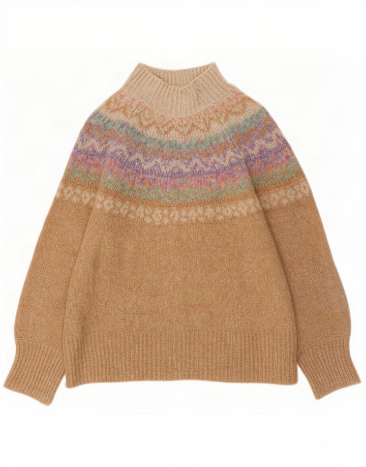 Marks & Spencer Dame Turtle Neck Jumper Sweater UK 10 Small Beige