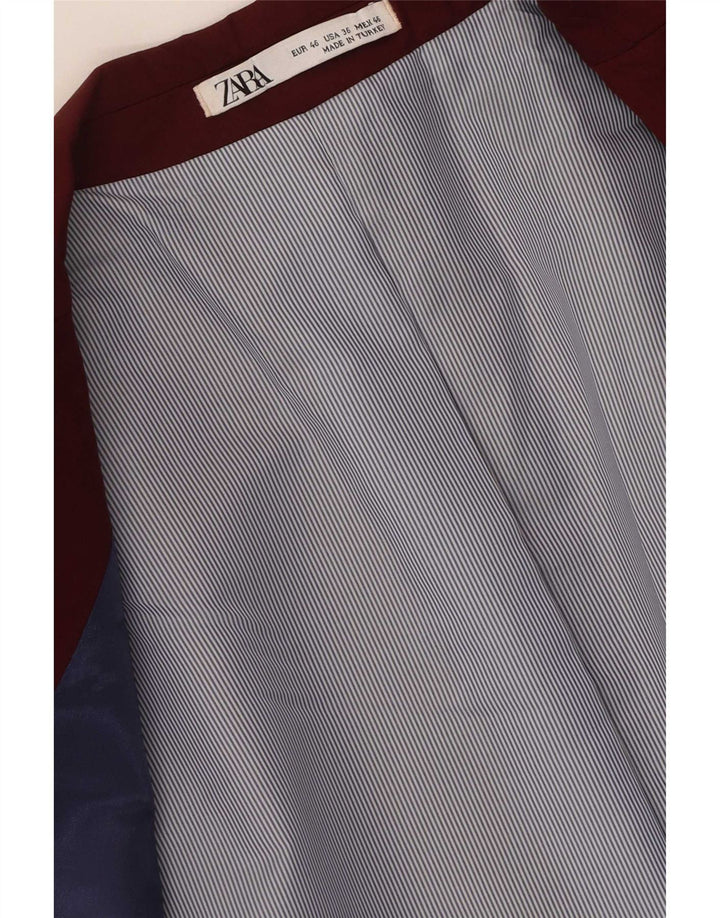 Zara Herre 2-knaps blazerjakke EU 46 Small Burgundy