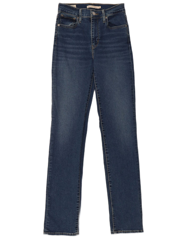 Levi's Womens 724 Højtaljede lige jeans W26 L32 blå bomuld