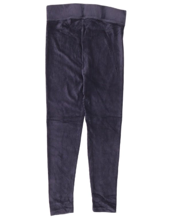 Marks & Spencer Dame Velour Leggings UK 12 Medium Navy Blue Bomuld