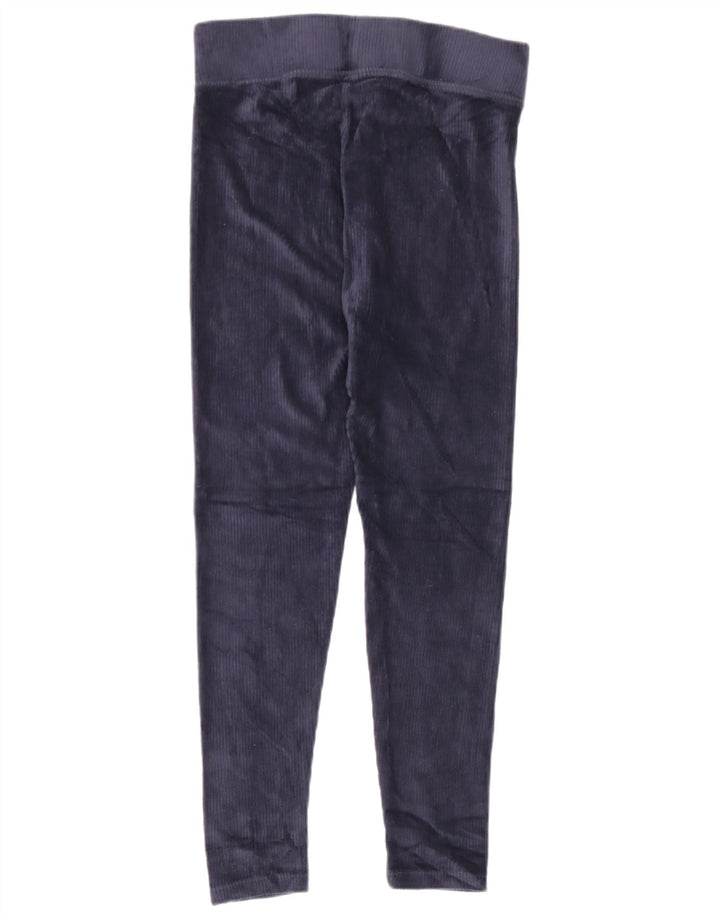 Marks & Spencer Dame Velour Leggings UK 12 Medium Navy Blue Bomuld